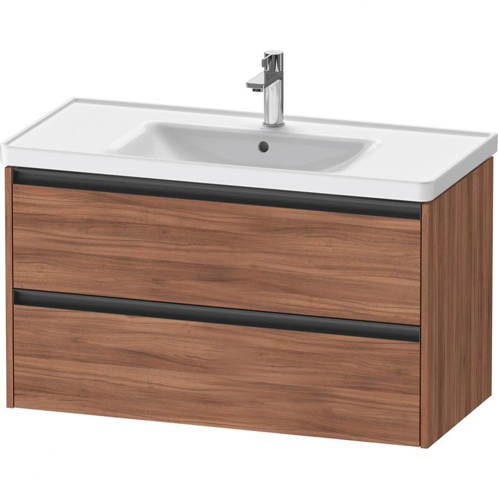 Duravit Ketho.2 38 3/4'' Wall Mount Two Drawer Single Vanity Cabinet in Natural Walnut,