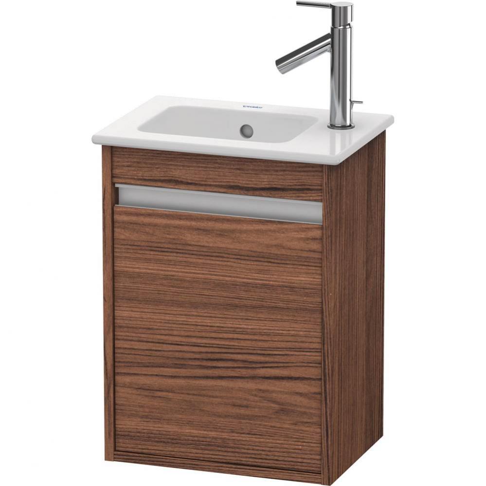 Ketho One Door Wall-Mount Vanity Unit Walnut Dark