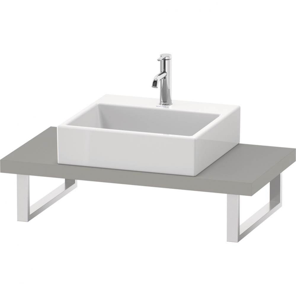 L-Cube Console with One Sink Cut-Out Concrete Gray
