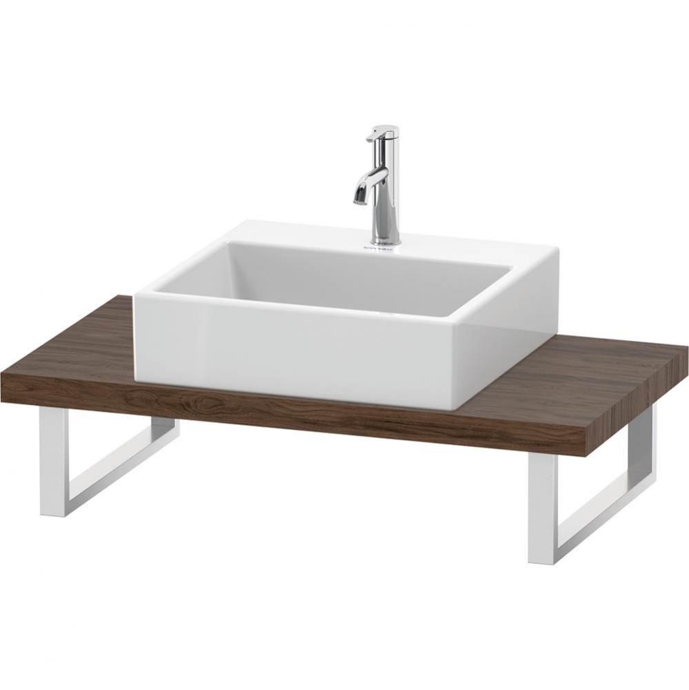 L-Cube Console with One Sink Cut-Out Walnut Dark