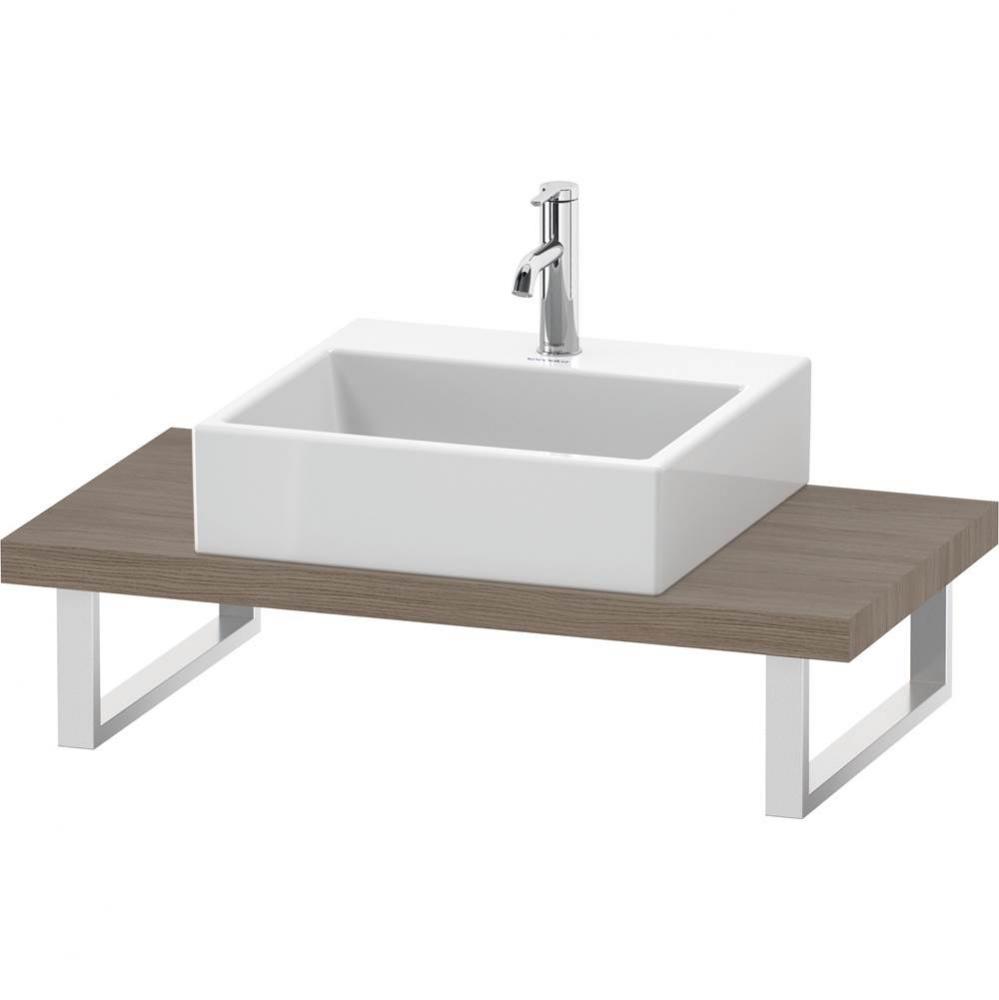 L-Cube Console with One Sink Cut-Out Oak Terra