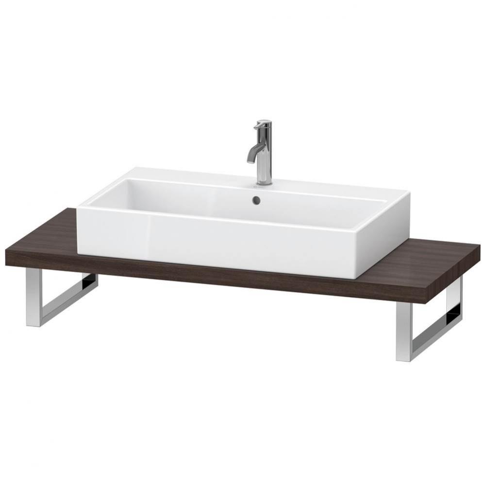 Duravit L-Cube Console with One Sink Cut-Out Chestnut Dark