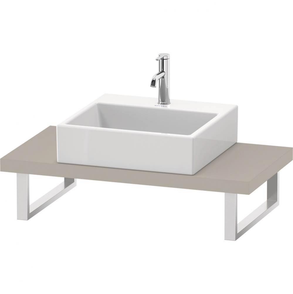 L-Cube Console with One Sink Cut-Out Taupe