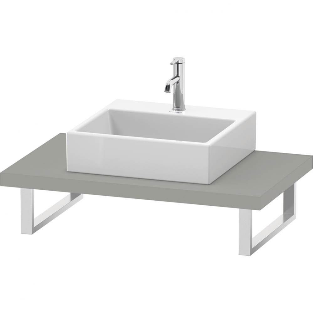 L-Cube Console with One Sink Cut-Out Concrete Gray