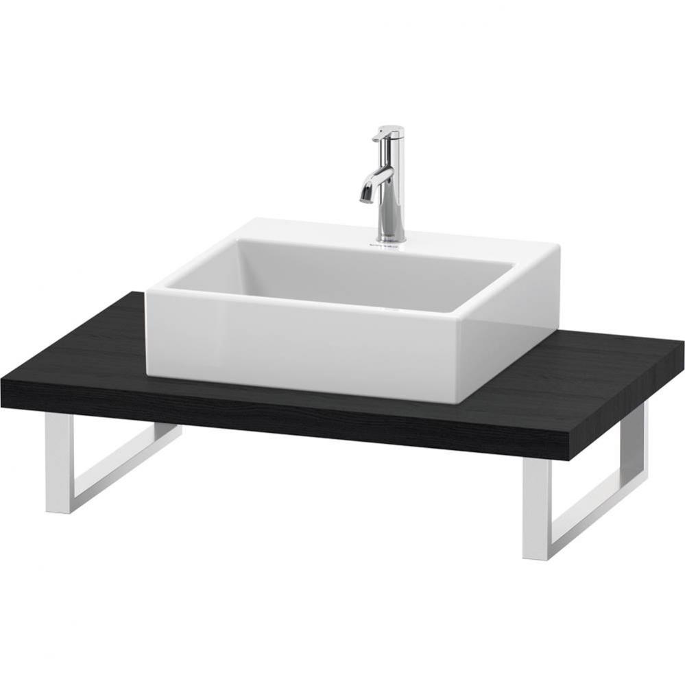 L-Cube Console with One Sink Cut-Out Oak Black