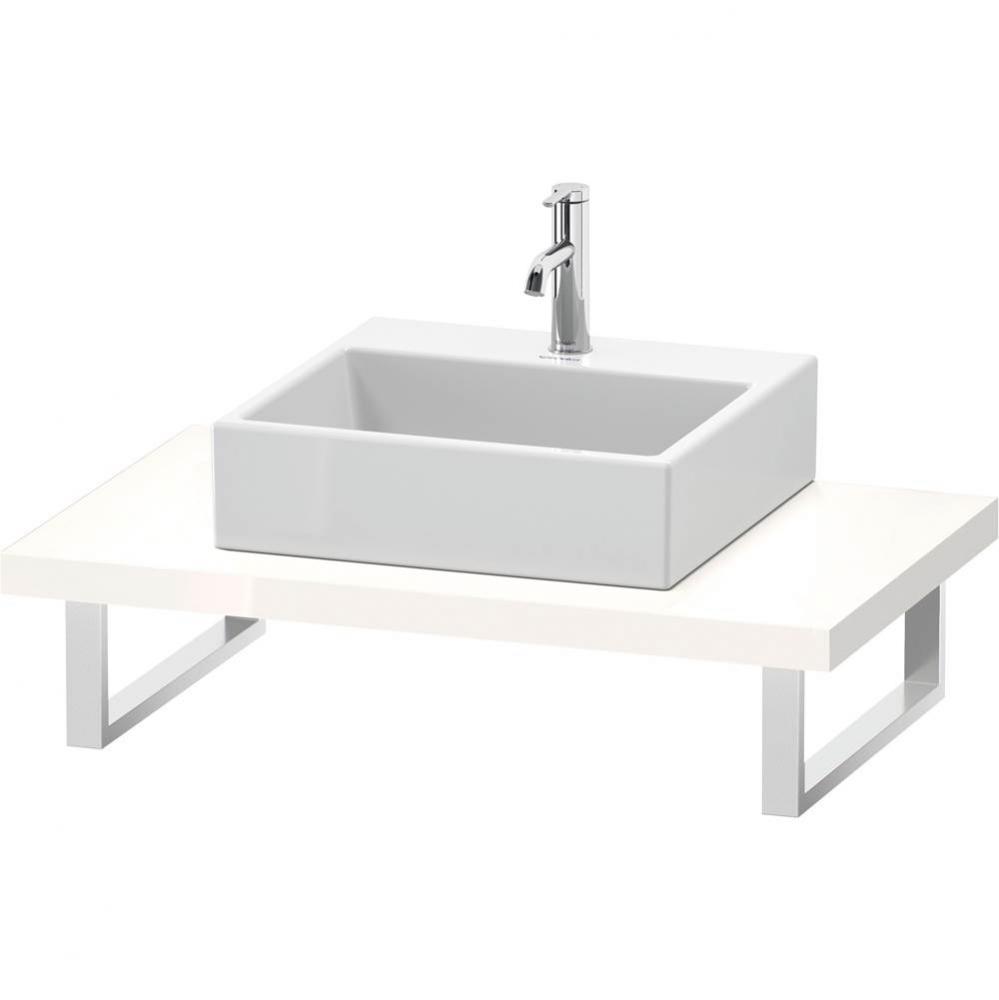 L-Cube Console with One Sink Cut-Out White