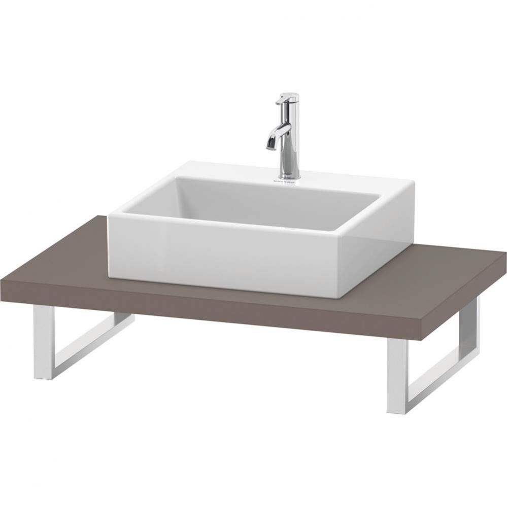 L-Cube Console with One Sink Cut-Out Basalt