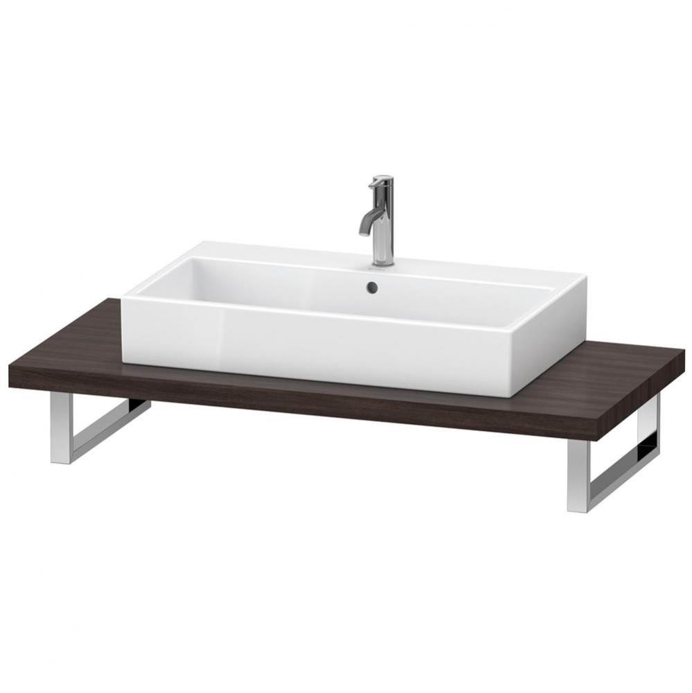 Duravit L-Cube Console with One Sink Cut-Out Chestnut Dark