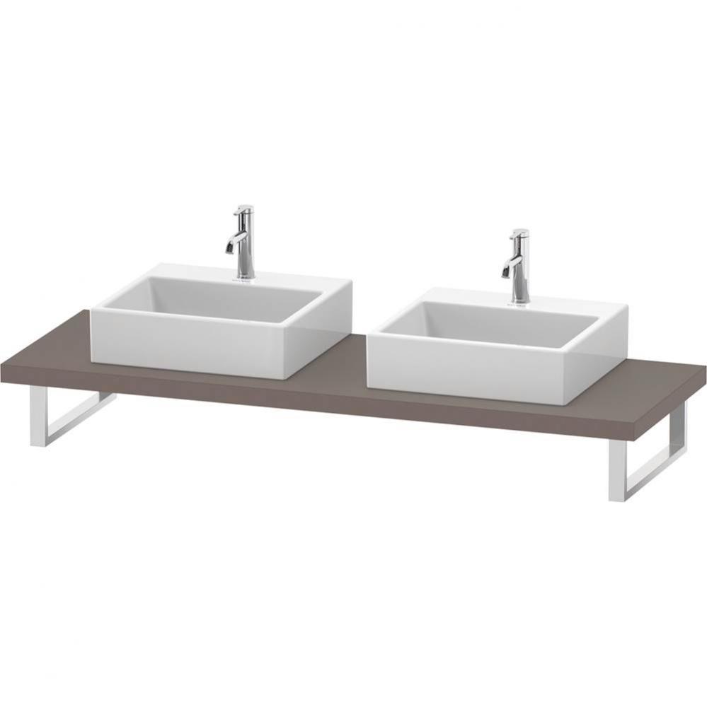 L-Cube Console with Two Sink Cut-Outs Basalt