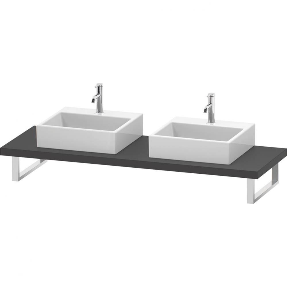 L-Cube Console with Two Sink Cut-Outs Graphite