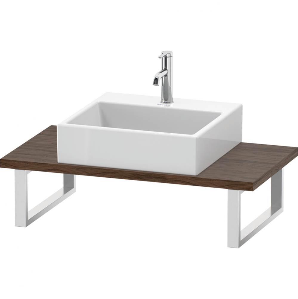 L-Cube Console with One Sink Cut-Out Walnut Dark
