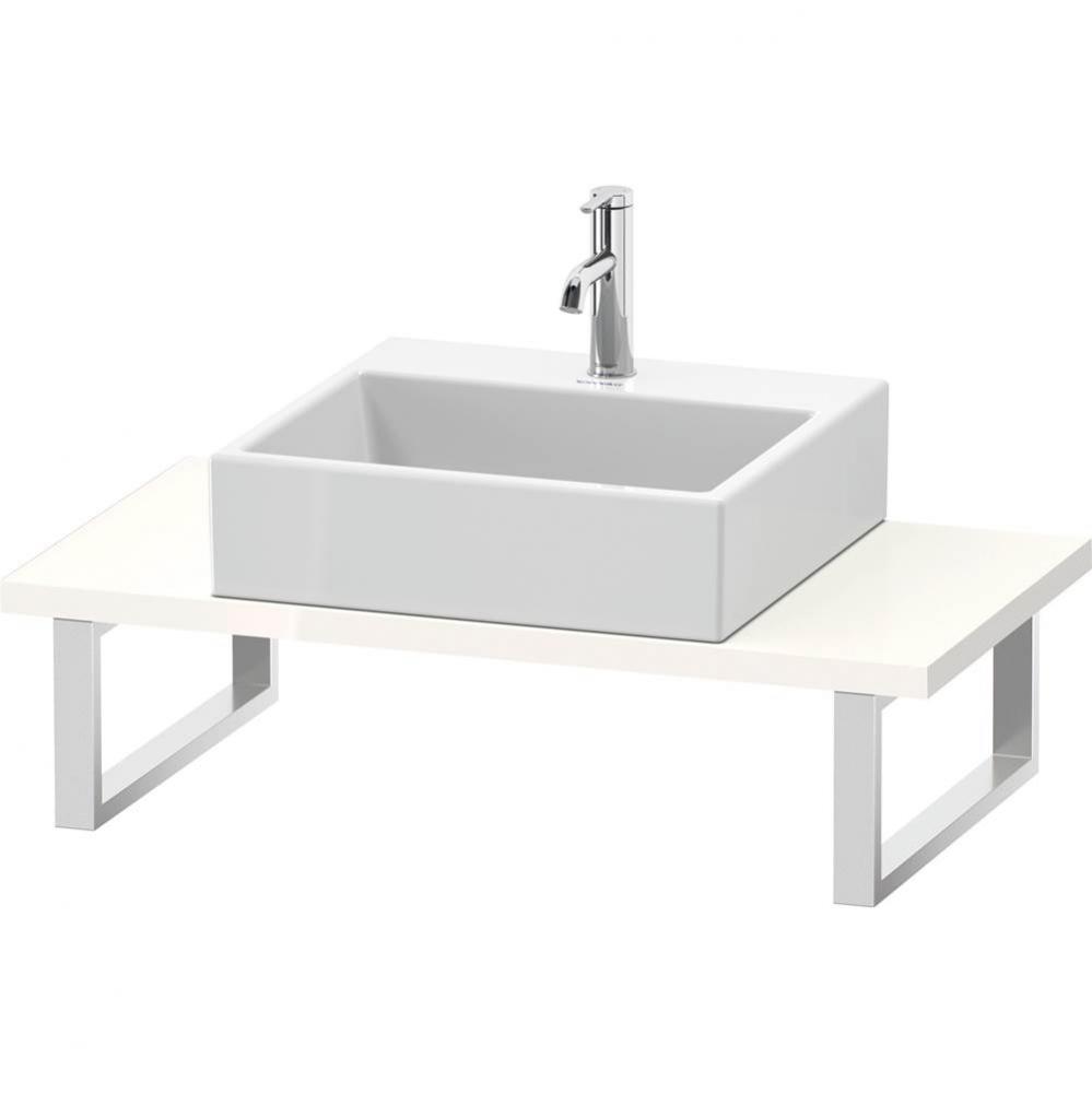 L-Cube Console with One Sink Cut-Out White