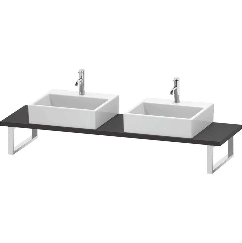 L-Cube Console with Two Sink Cut-Outs Graphite