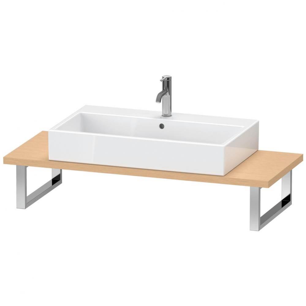 Duravit L-Cube Console with One Sink Cut-Out Brushed Oak