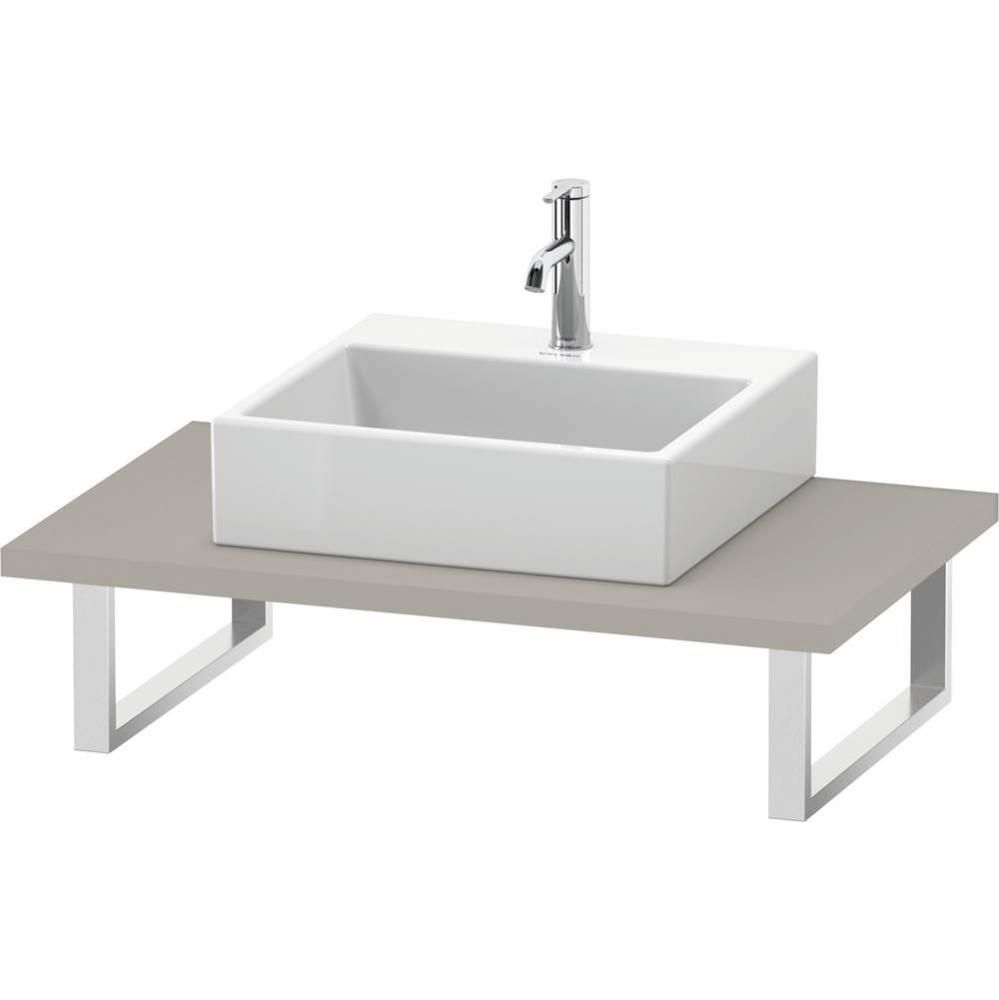 L-Cube Console with One Sink Cut-Out Taupe