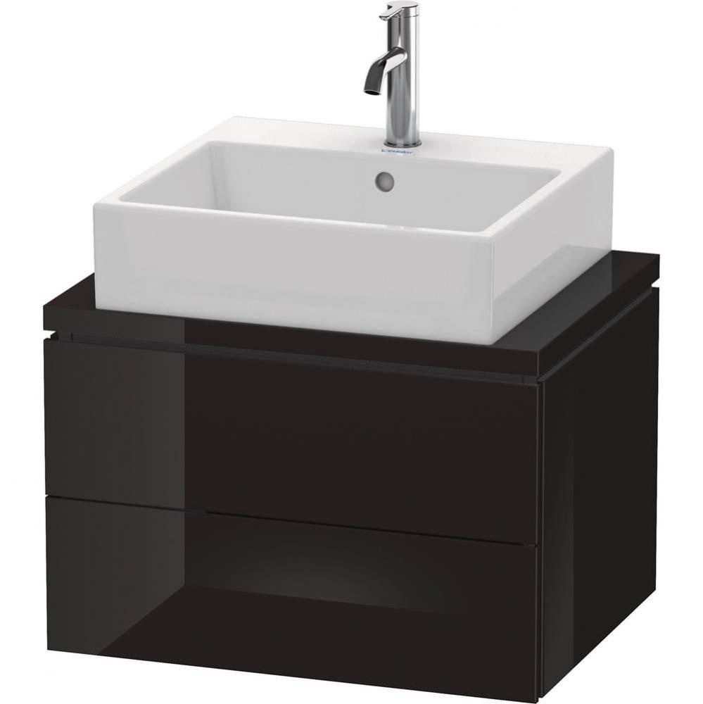 L-Cube Two Drawer Vanity Unit For Console Black
