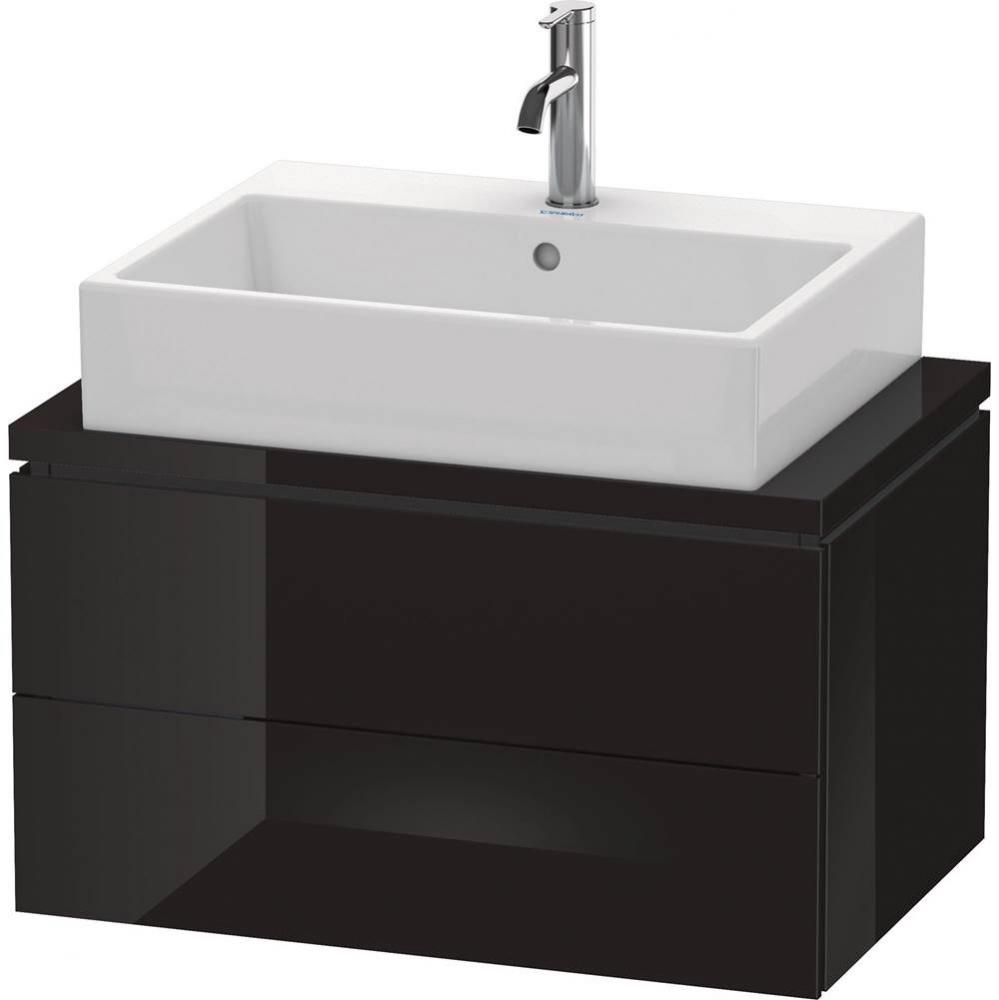 L-Cube Two Drawer Vanity Unit For Console Black