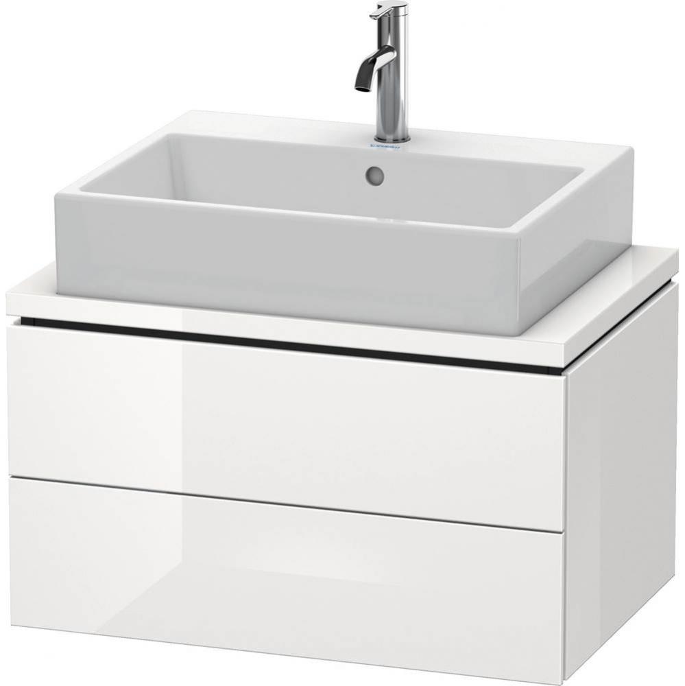 L-Cube Two Drawer Vanity Unit For Console White