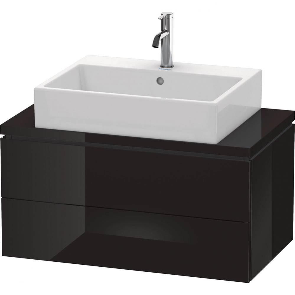 L-Cube Two Drawer Vanity Unit For Console Black