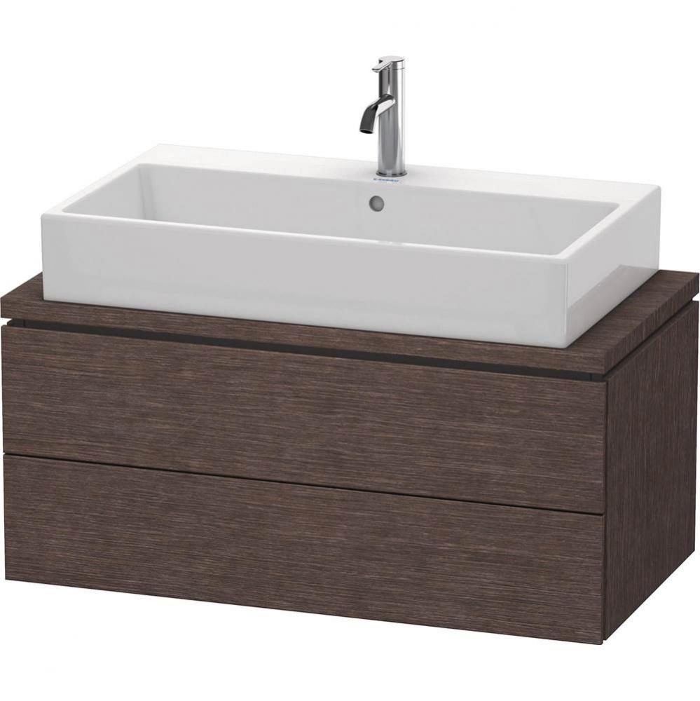 L-Cube Two Drawer Vanity Unit For Console Dark Brushed Oak