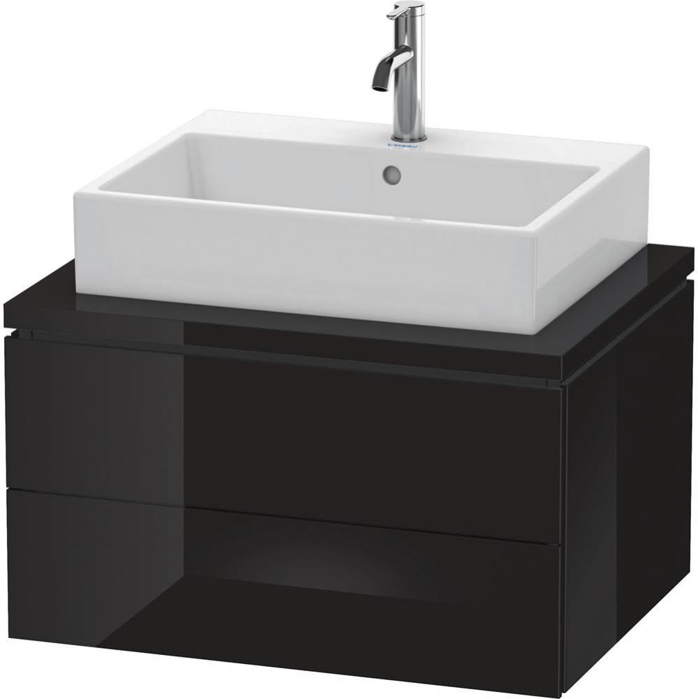 L-Cube Two Drawer Vanity Unit For Console Black