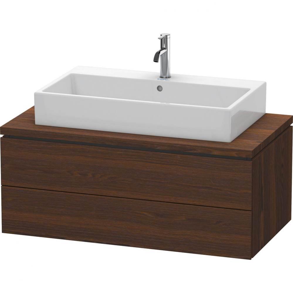 L-Cube Two Drawer Vanity Unit For Console Walnut Brushed