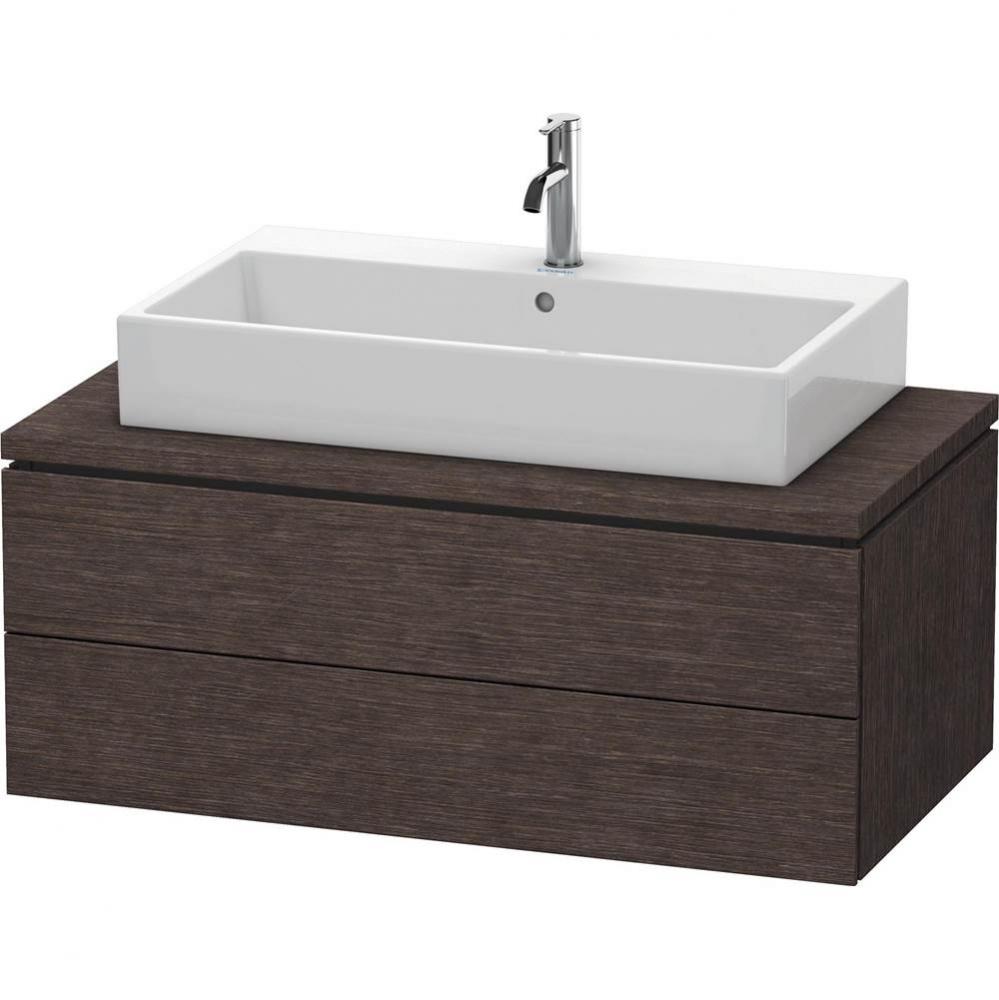 L-Cube Two Drawer Vanity Unit For Console Dark Brushed Oak