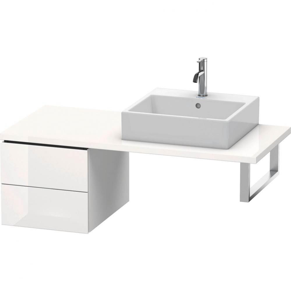 L-Cube Two Drawer Low Cabinet For Console White