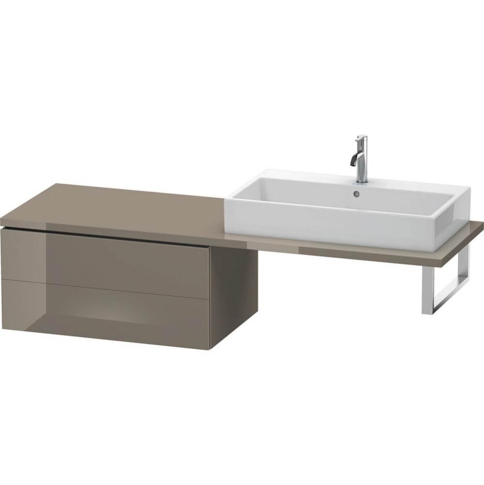 Duravit L-Cube Two Drawer Low Cabinet For Console Flannel Gray