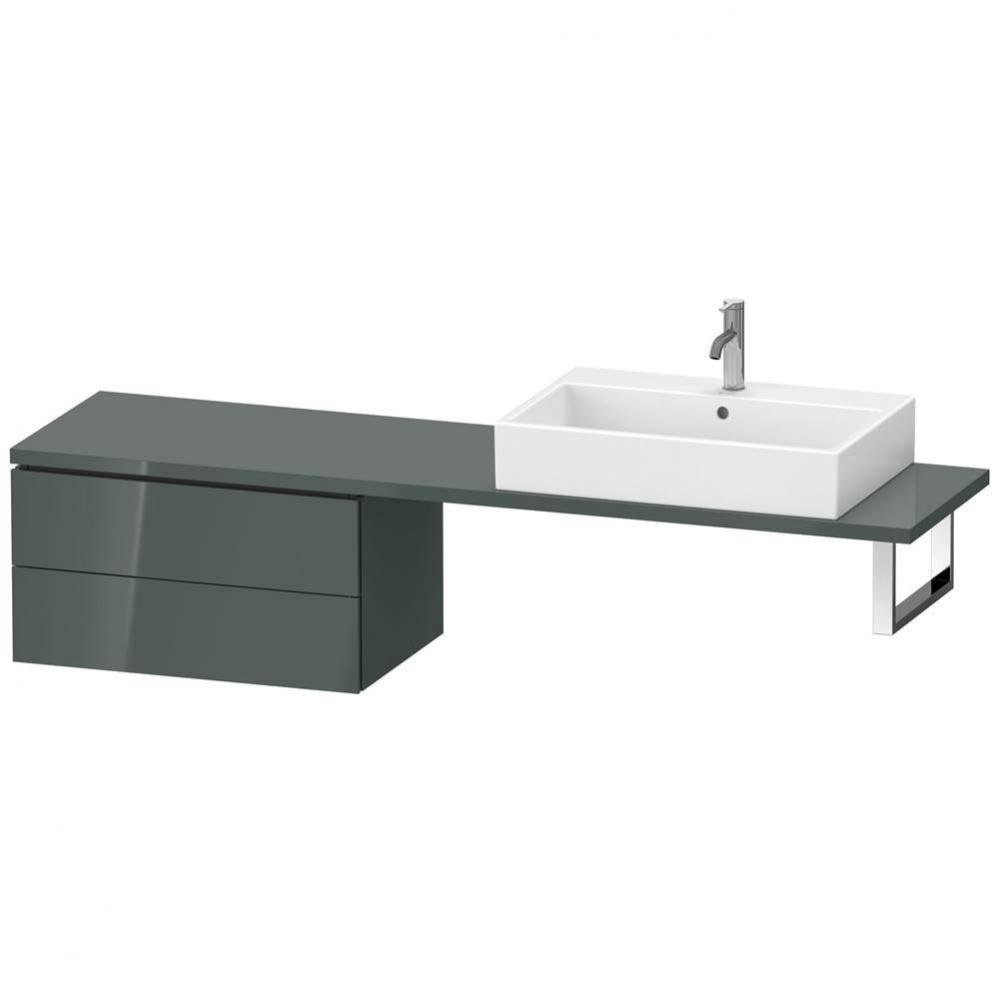 Duravit L-Cube Two Drawer Low Cabinet For Console Dolomite Gray