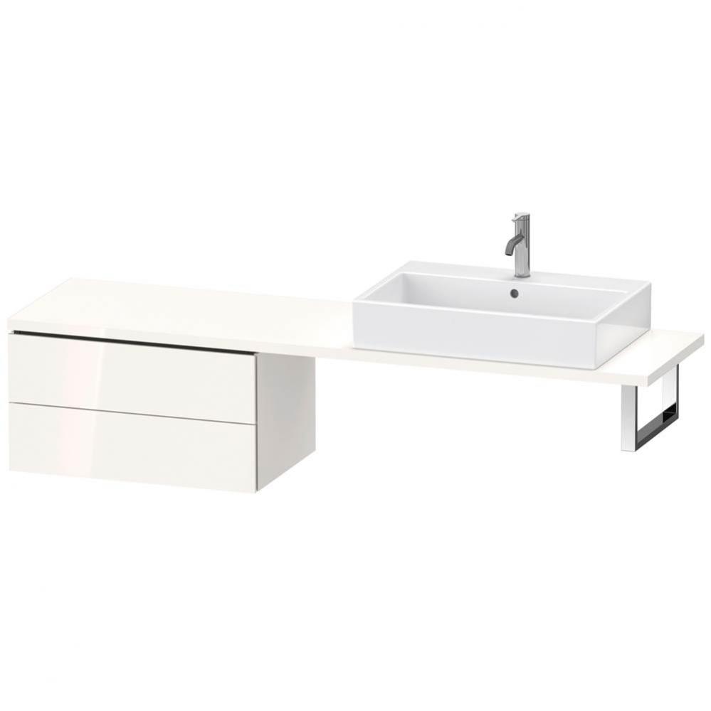 L-Cube Two Drawer Low Cabinet For Console White