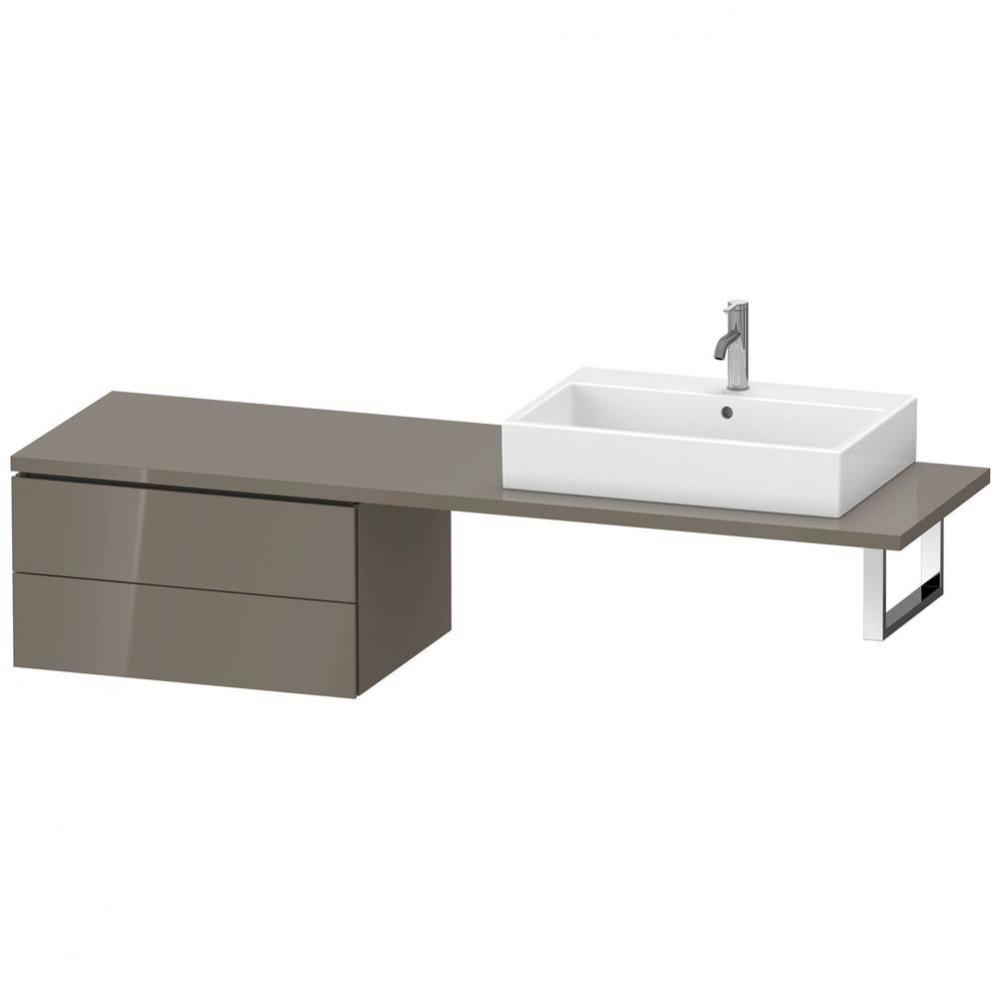 Duravit L-Cube Two Drawer Low Cabinet For Console Flannel Gray