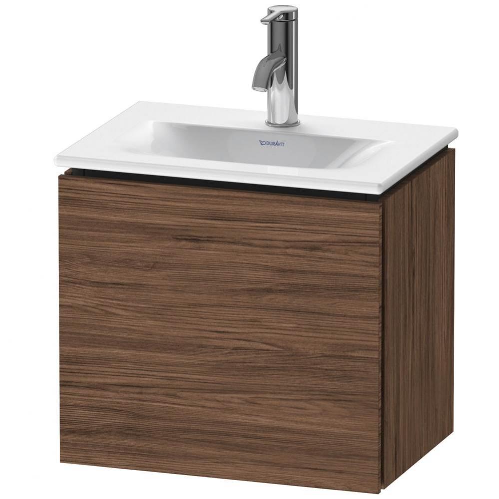 L-Cube One Door Wall-Mount Vanity Unit Walnut Dark