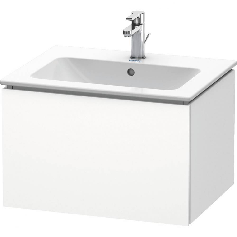 Duravit L-Cube 24 3/8'' Wall Mount One Drawer Single Vanity Cabinet in Matte White, Sink