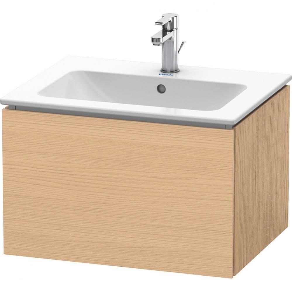 Duravit L-Cube 24 3/8'' Wall Mount One Drawer Single Vanity Cabinet in Natural Oak, Sink