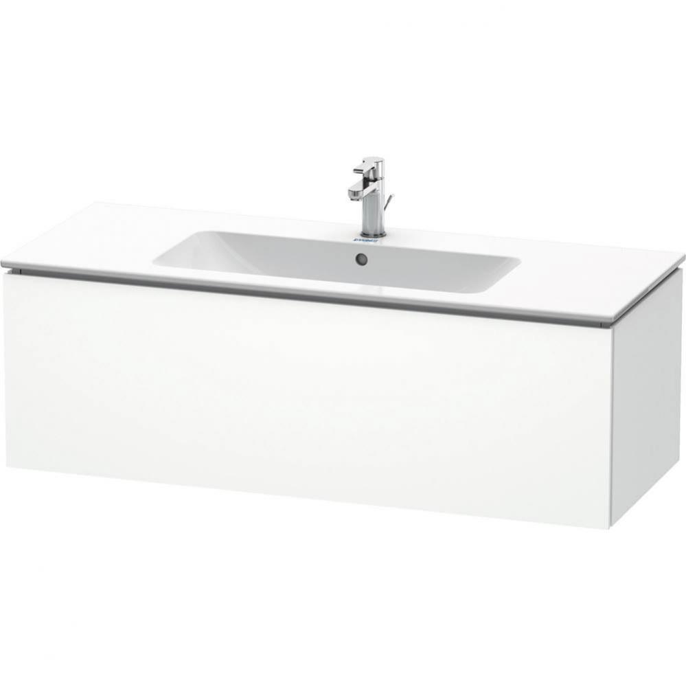 Duravit L-Cube 48'' Wall Mount One Drawer Single Vanity Cabinet in Matte White, Sink Sol