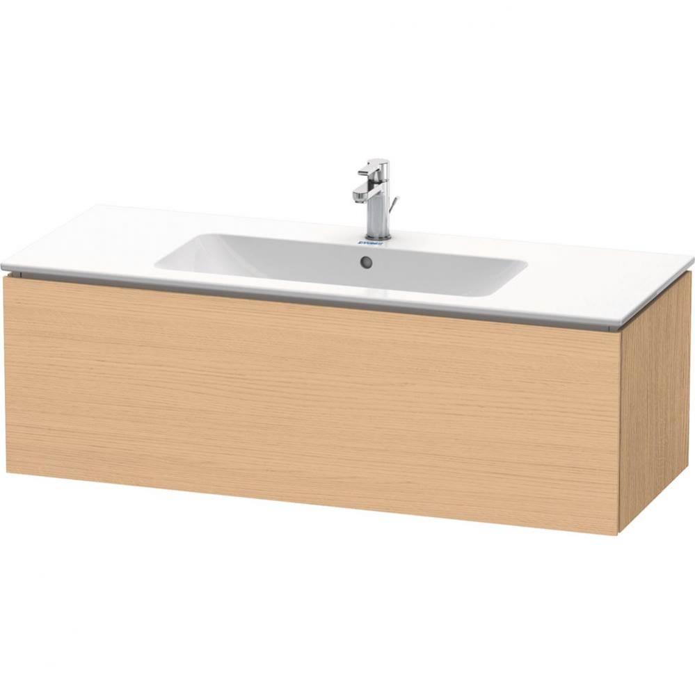 Duravit L-Cube 48'' Wall Mount One Drawer Single Vanity Cabinet in Natural Oak, Sink Sol