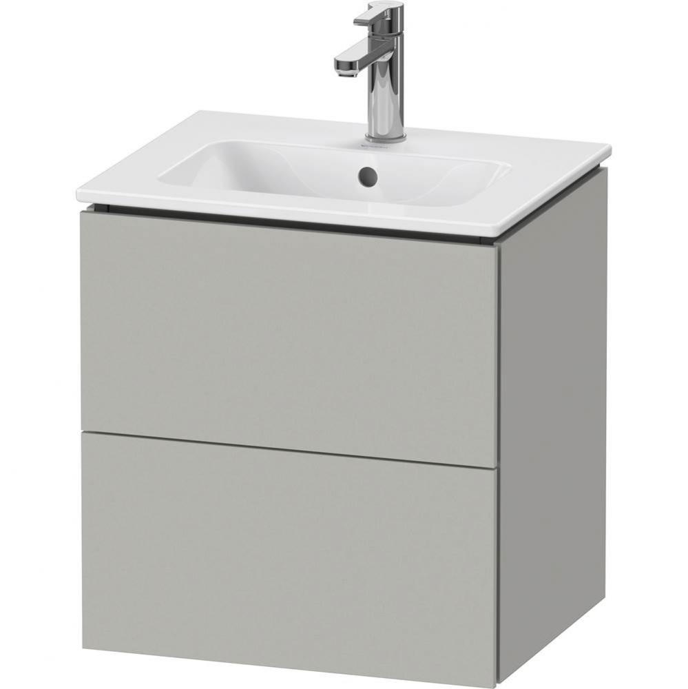 Duravit L-Cube 20 1/2'' Wall Mount Two Drawer Single Vanity Cabinet in Matte Concrete Gr