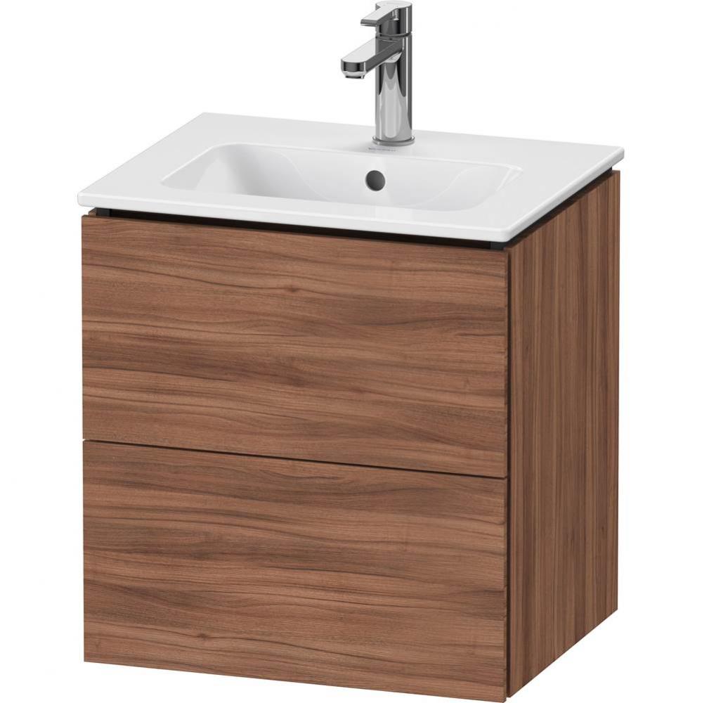 Duravit L-Cube 20 1/2'' Wall Mount Two Drawer Single Vanity Cabinet in Natural Walnut, S
