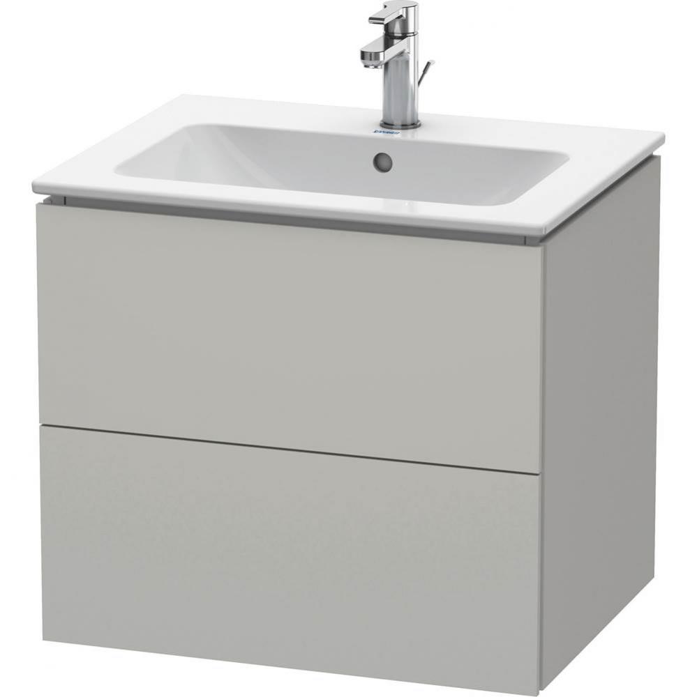 Duravit L-Cube 24 3/8'' Wall Mount Two Drawer Single Vanity Cabinet in Matte Concrete Gr