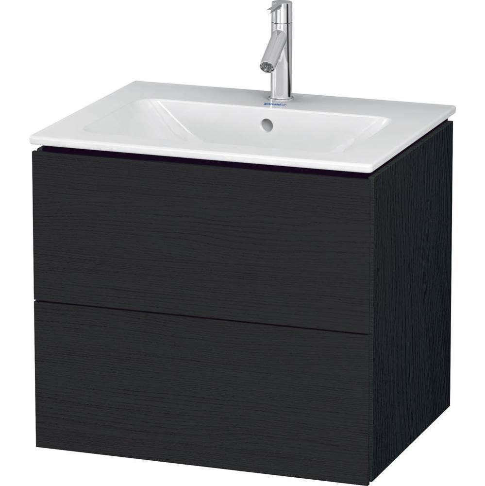 Duravit L-Cube 24 3/8'' Wall Mount Two Drawer Single Vanity Cabinet in Black Oak, Sink S