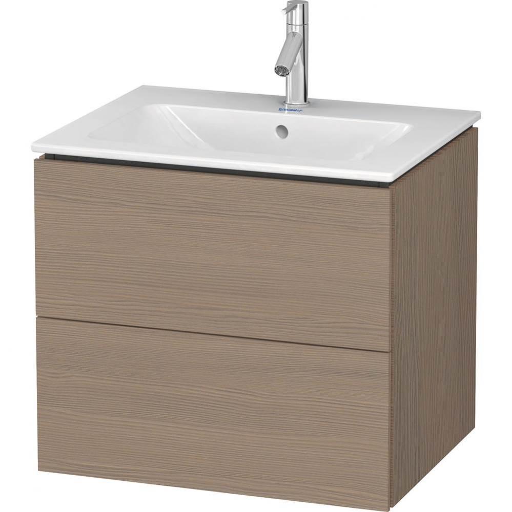 Duravit L-Cube 24 3/8'' Wall Mount Two Drawer Single Vanity Cabinet in Terra Oak, Sink S