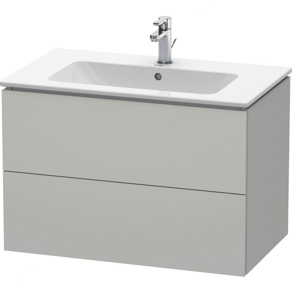 Duravit L-Cube 32 1/4'' Wall Mount Two Drawer Single Vanity Cabinet in Matte Concrete Gr