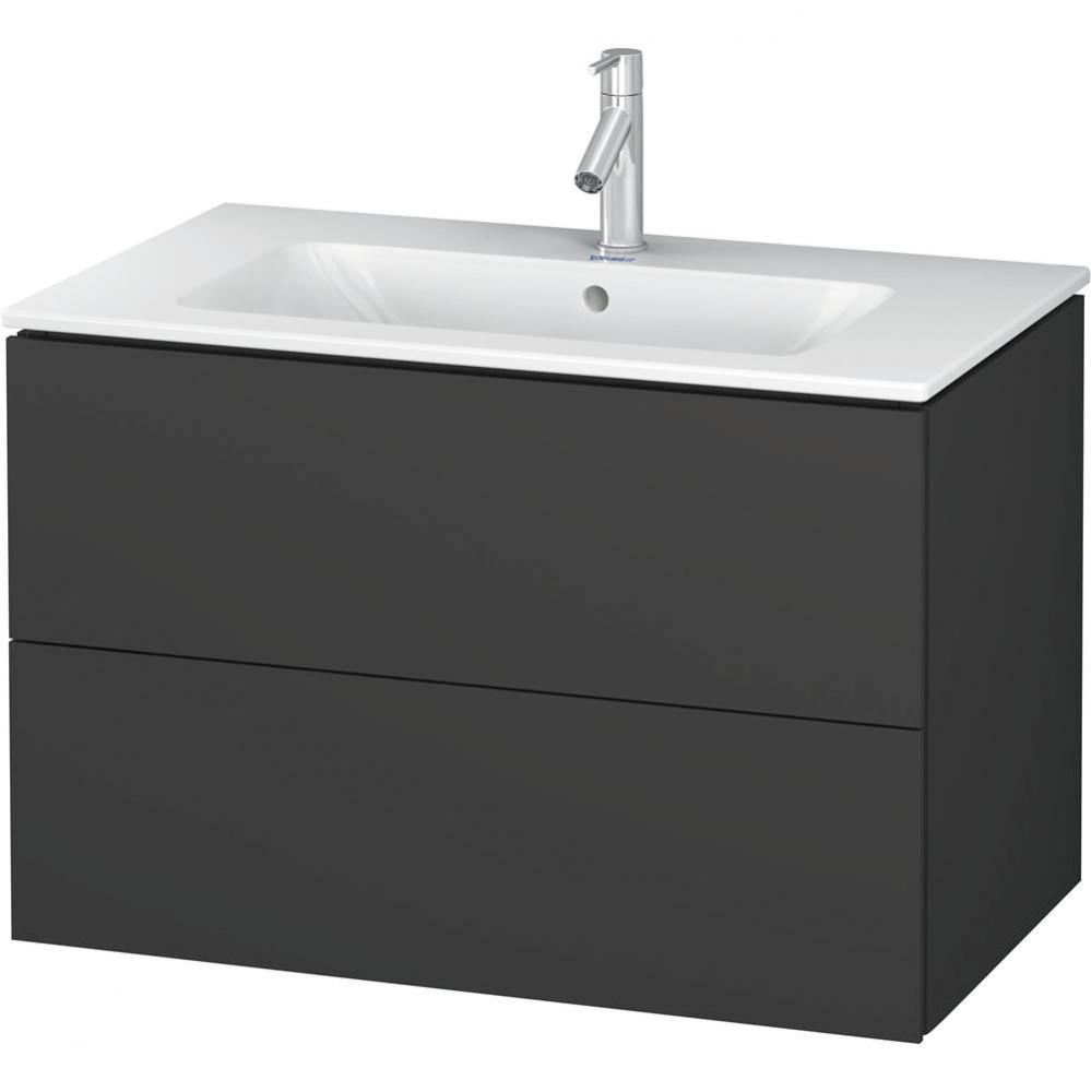 Duravit L-Cube 32 1/4'' Wall Mount Two Drawer Single Vanity Cabinet in Matte Graphite, S