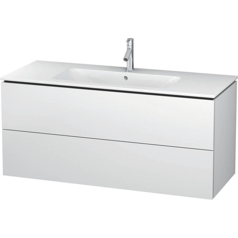 Duravit L-Cube 48'' Wall Mount Two Drawer Single Vanity Cabinet in Matte White, Sink Sol