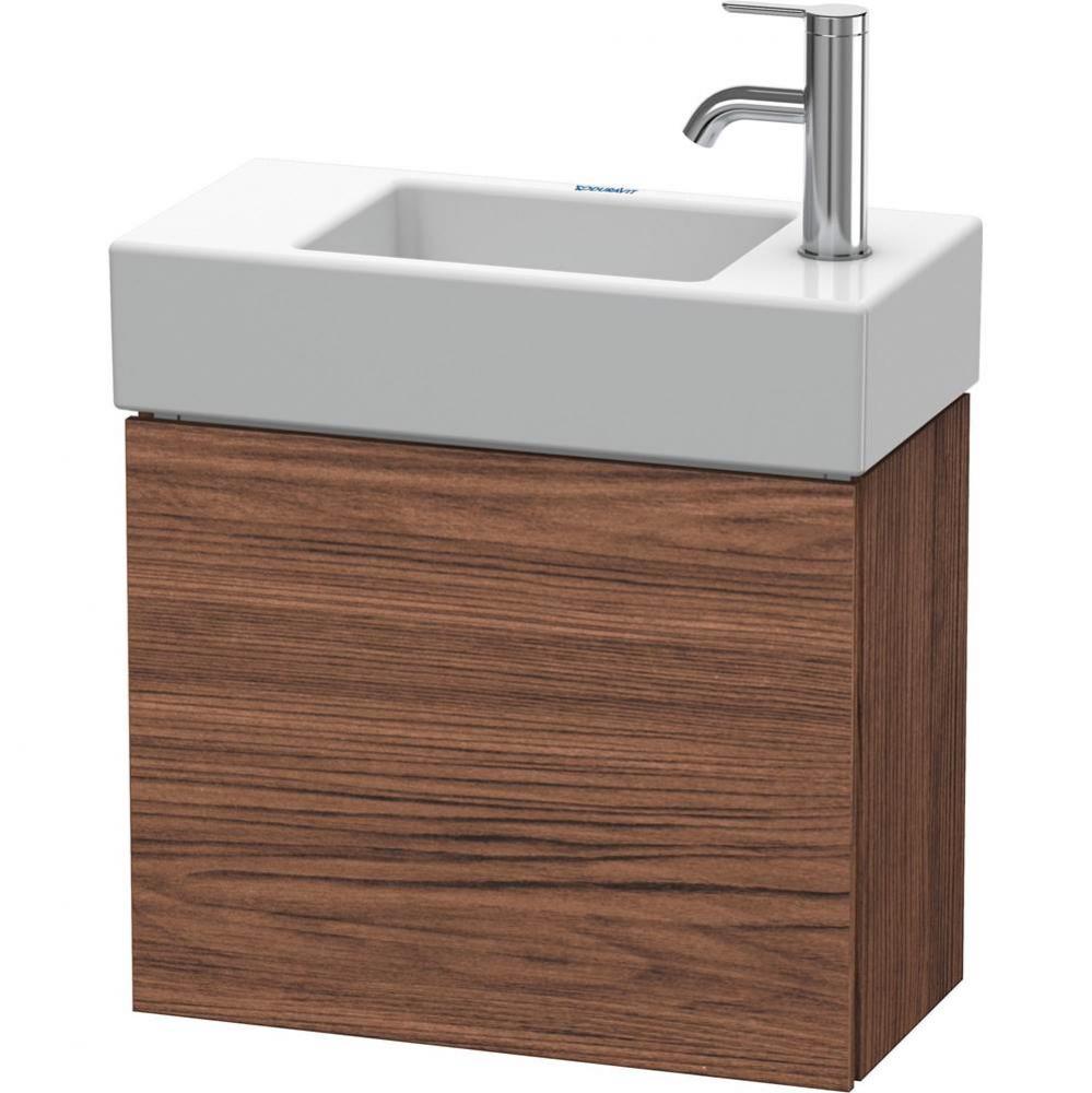 L-Cube One Door Wall-Mount Vanity Unit Walnut Dark