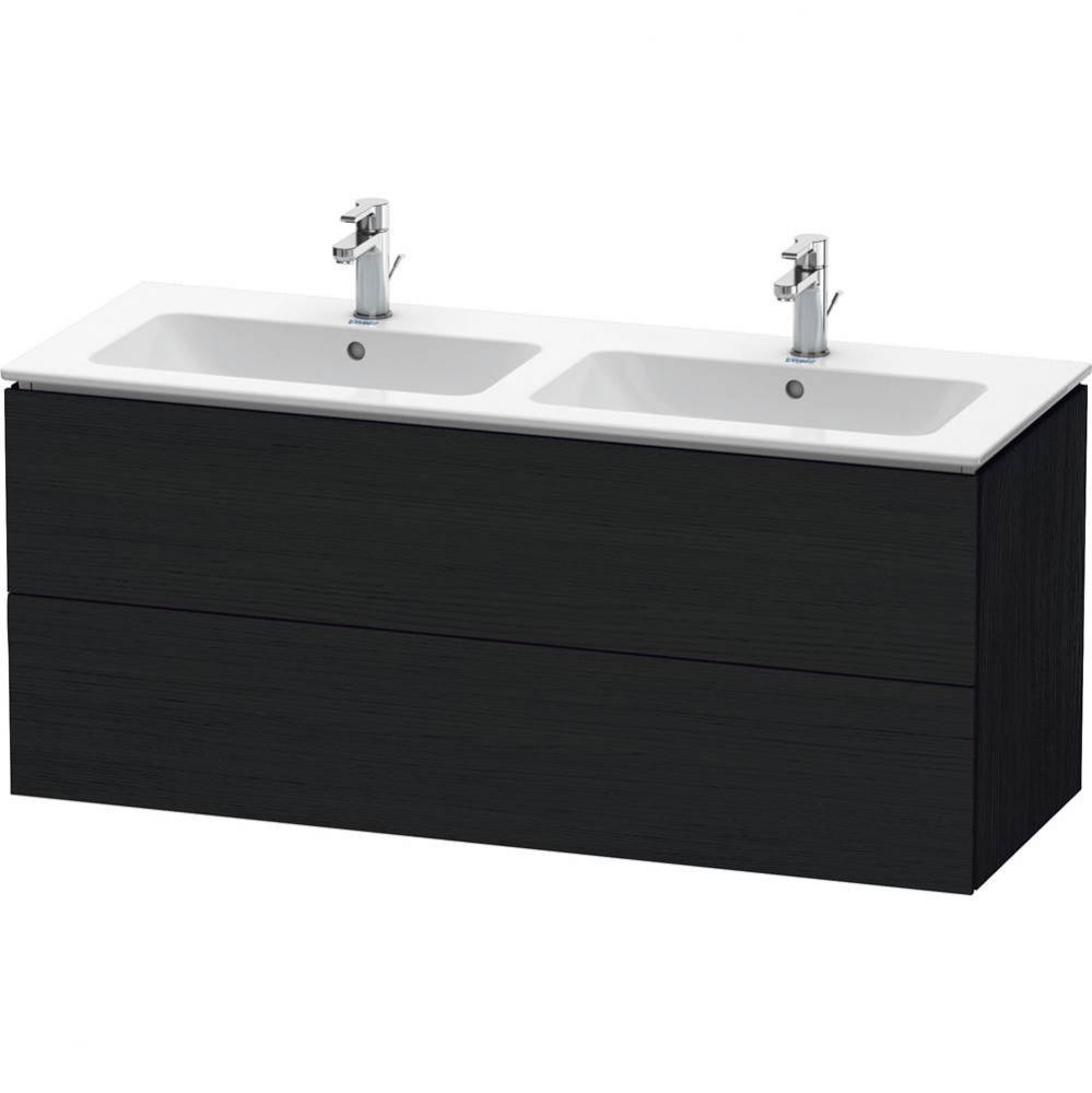Duravit L-Cube 50 3/4'' Wall Mount Two Drawer Single Vanity Cabinet in Black Oak, Sink S