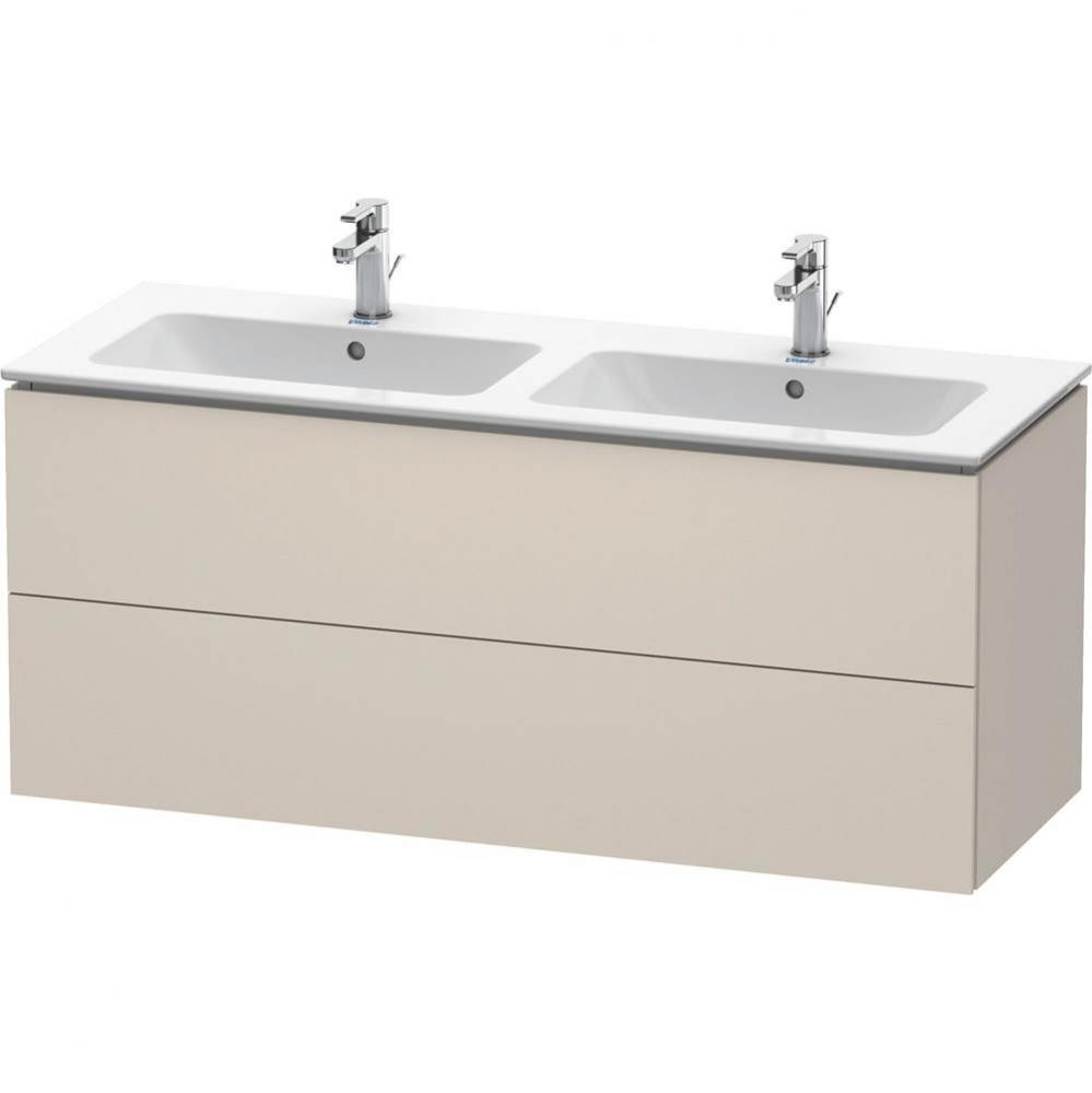 L-Cube Two Drawer Wall-Mount Vanity Unit Taupe