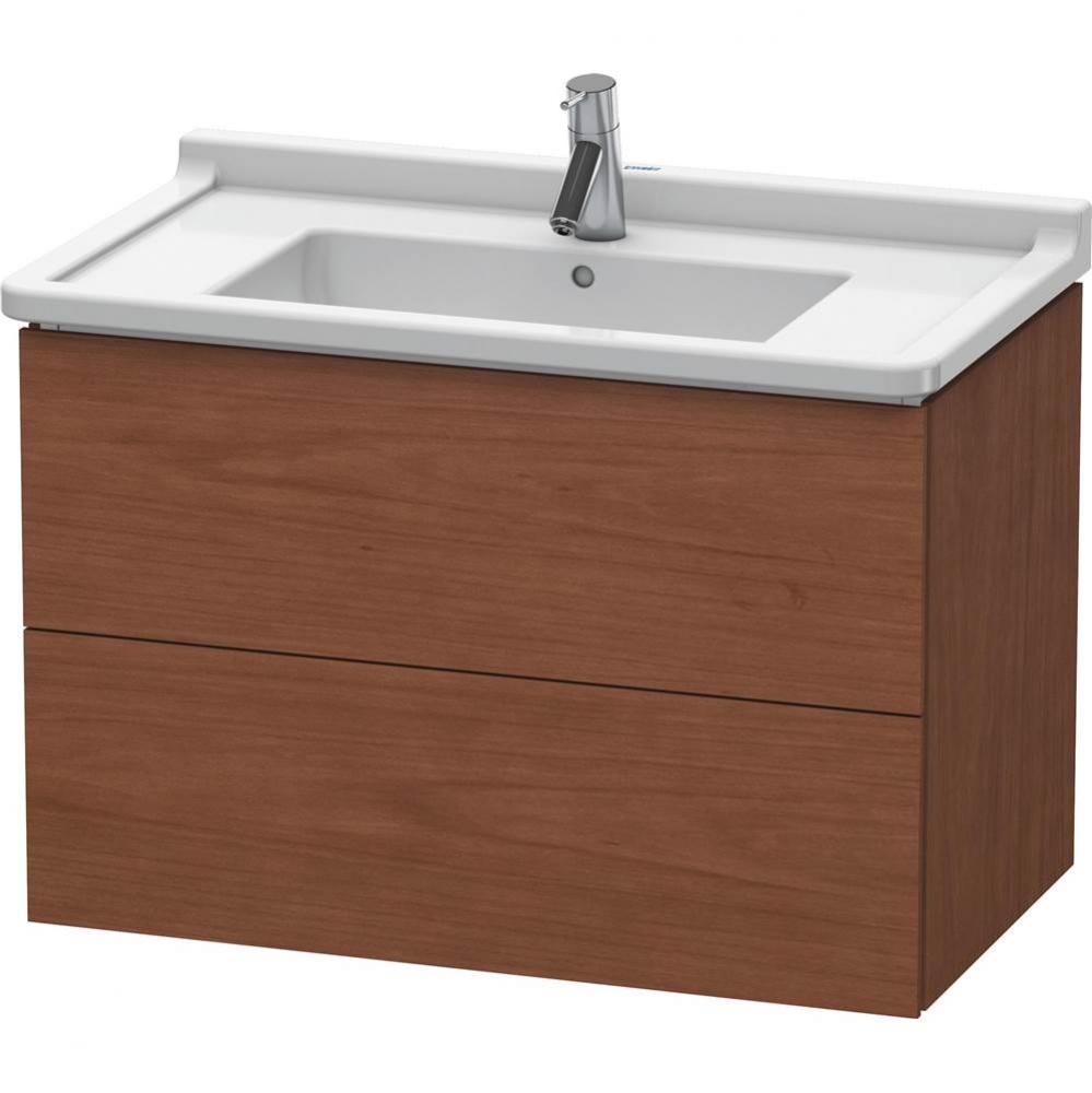 L-Cube Two Drawer Wall-Mount Vanity Unit American Walnut