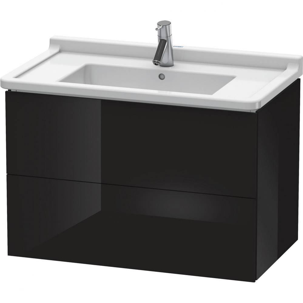 L-Cube Two Drawer Wall-Mount Vanity Unit Black